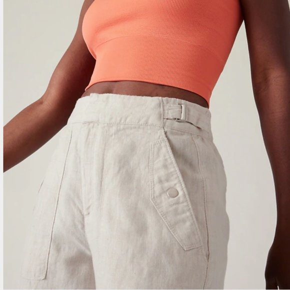 🌸 NWT Athleta Voyager Linen Pants Undyed (SIZE 18 + 10T) - Picture 3 of 13
